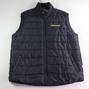 Vintage Continental Tires Vest Jacket Mens XL Black Full Zip